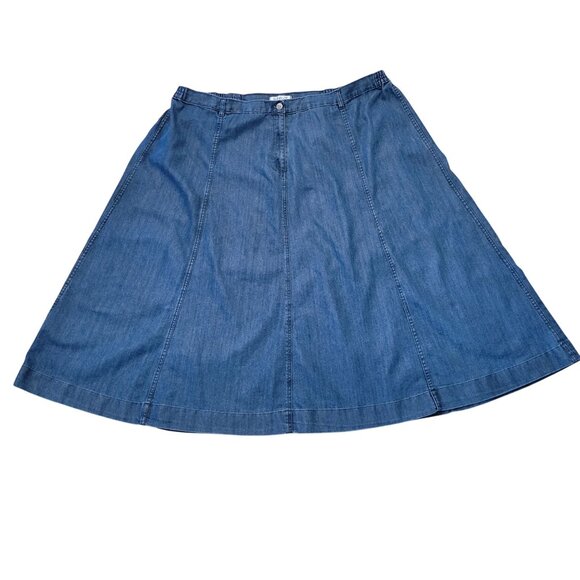 Roaman's Dresses & Skirts - Roamans 30W Denim A Line Skirt Blue Jean Maxi‎ Full Modest Yellowstone